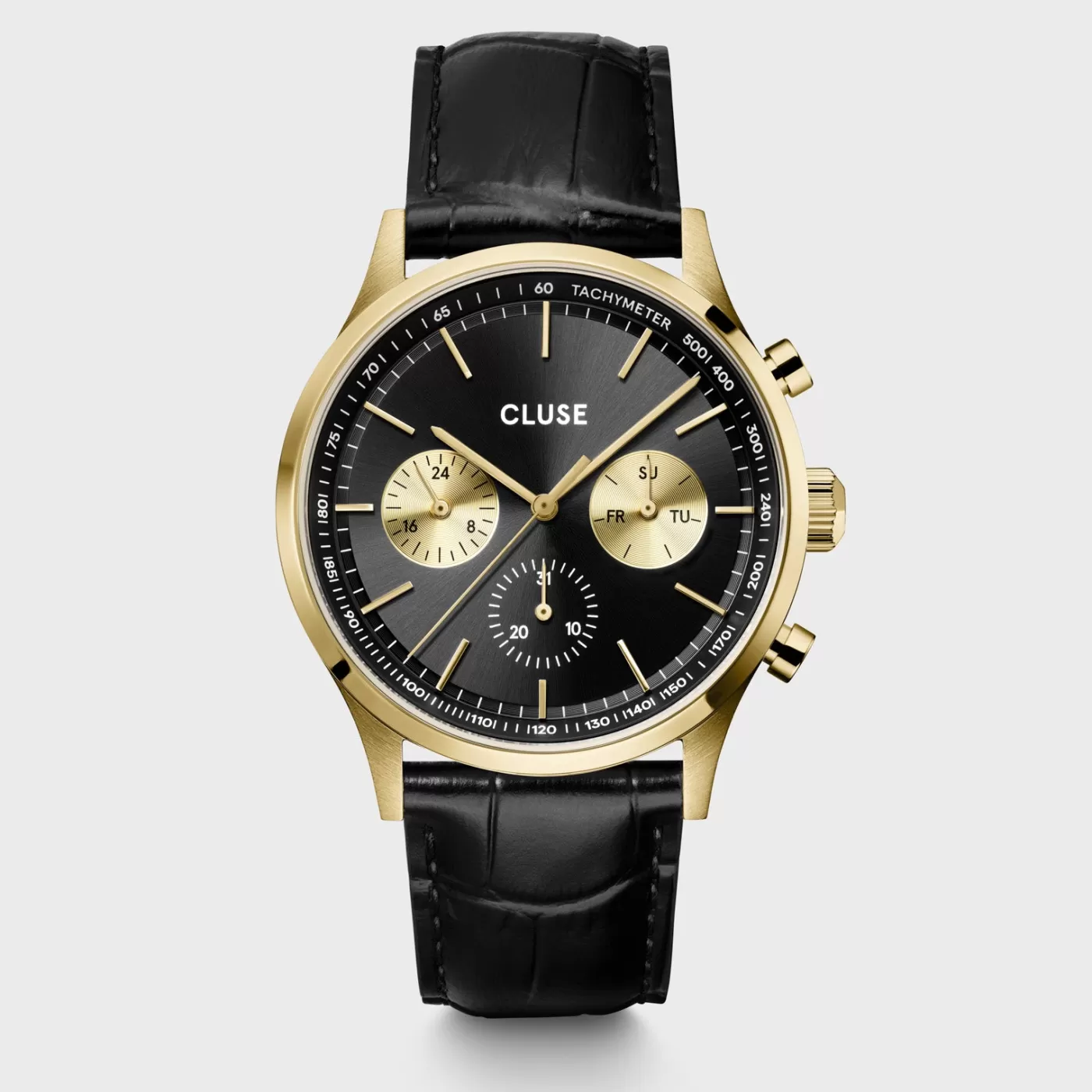 Anthéor Multifunction Watch Leather, Black, Gold Colour>CLUSE Fashion