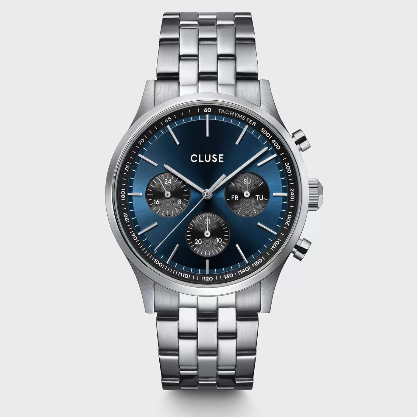 Anthéor Multifunction Watch Steel Blue and Black, Silver Colour>CLUSE Best Sale