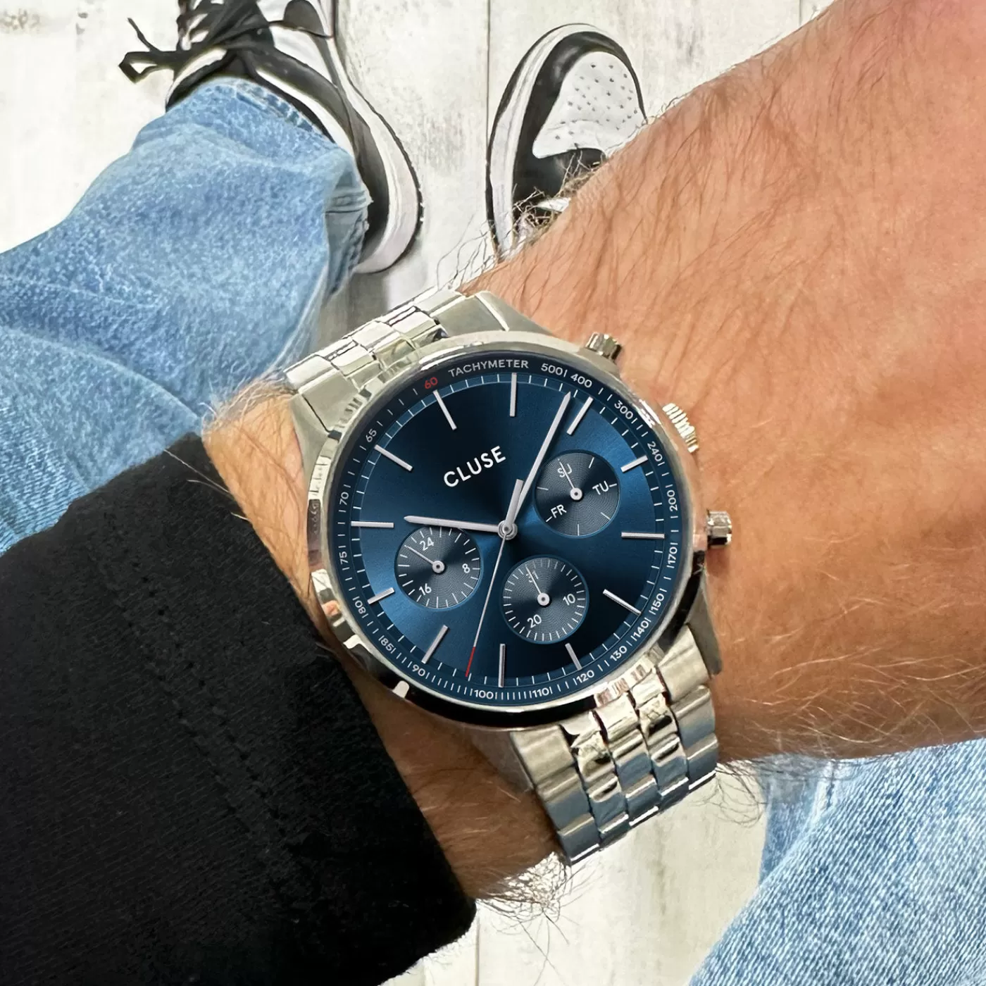 Anthéor Multifunction Watch Steel Blue, Silver Colour>CLUSE Shop