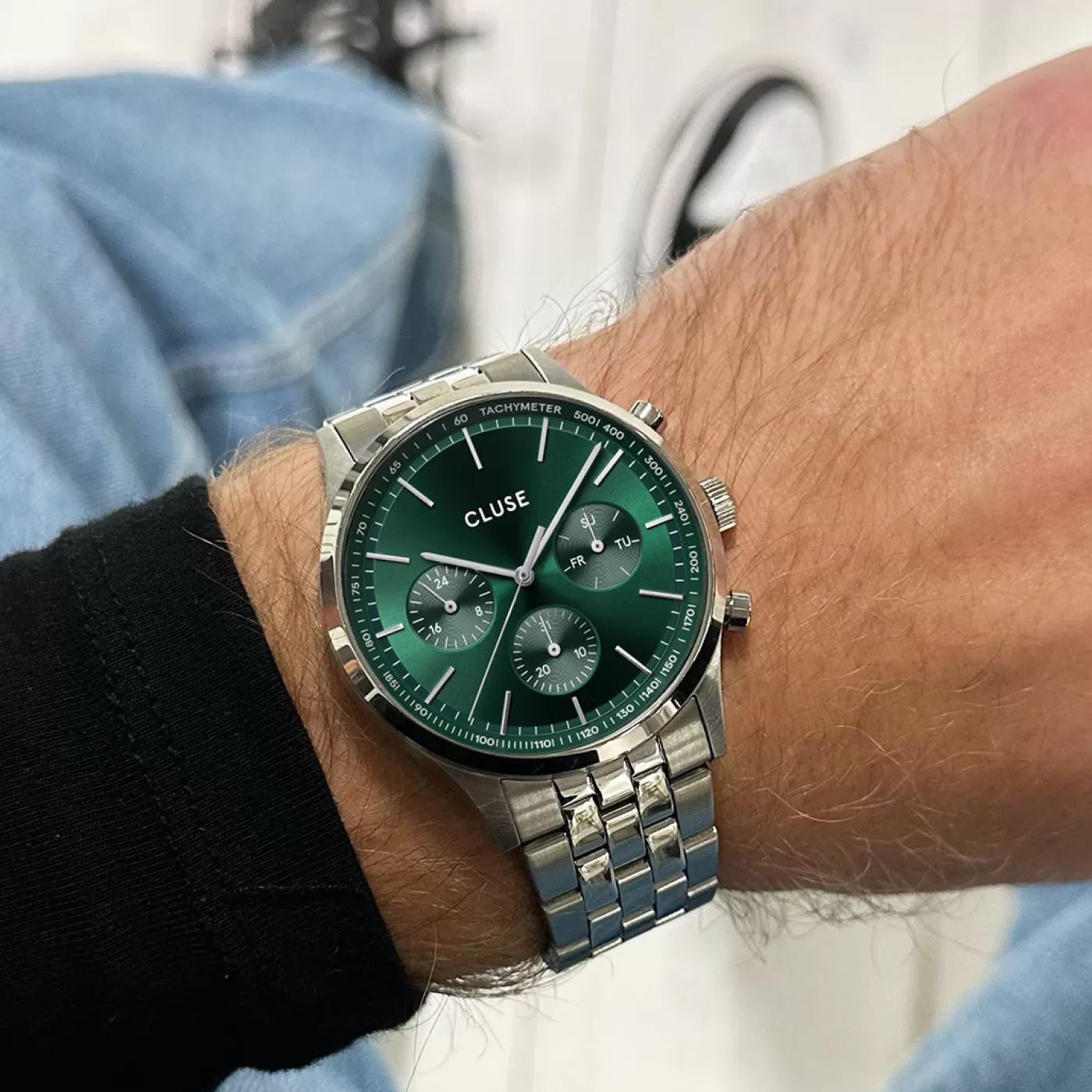 Anthéor Multifunction Watch Steel Green, Silver Colour>CLUSE Best