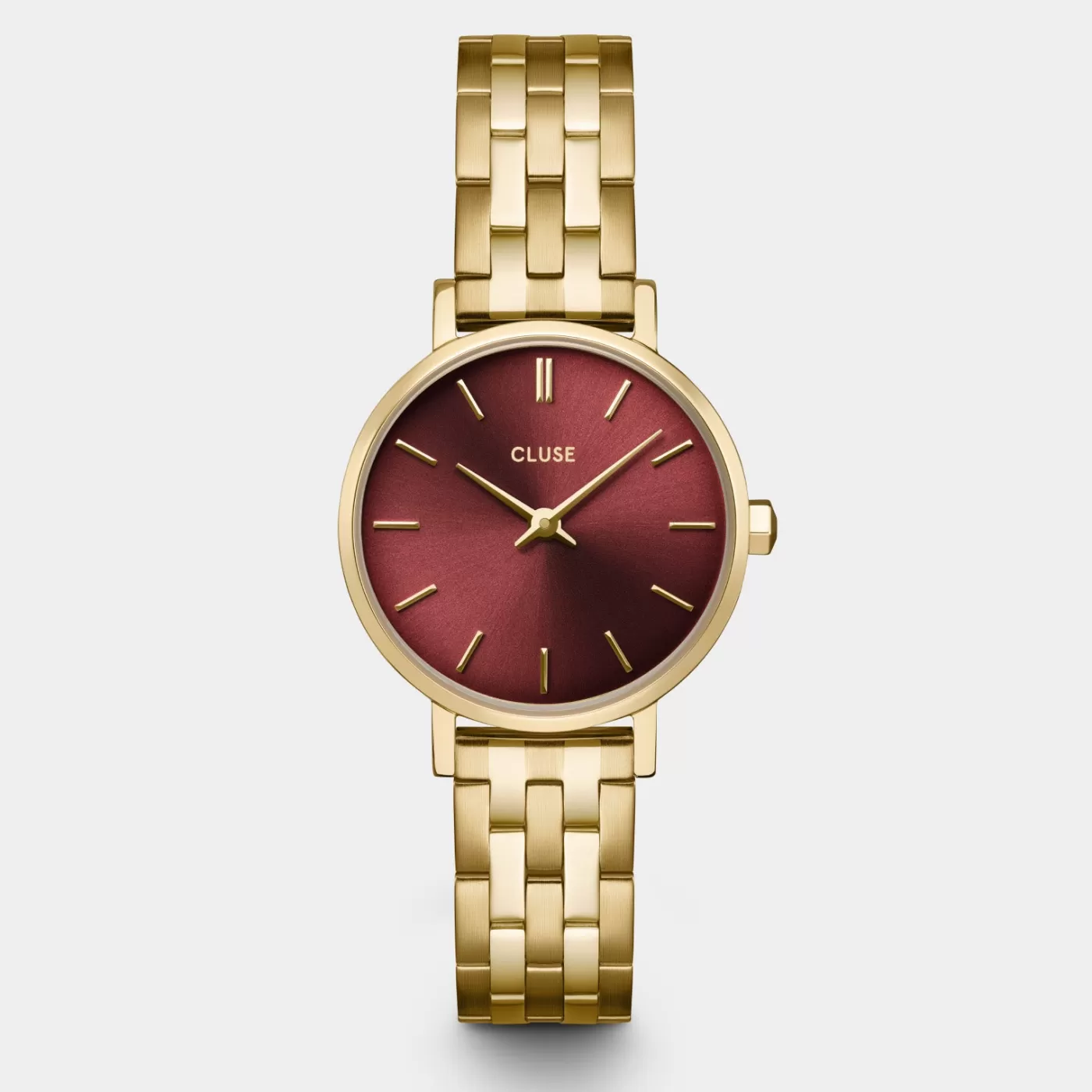 Boho Chic Petite Steel Watch, Dark Cherry, Gold Colour>CLUSE Flash Sale