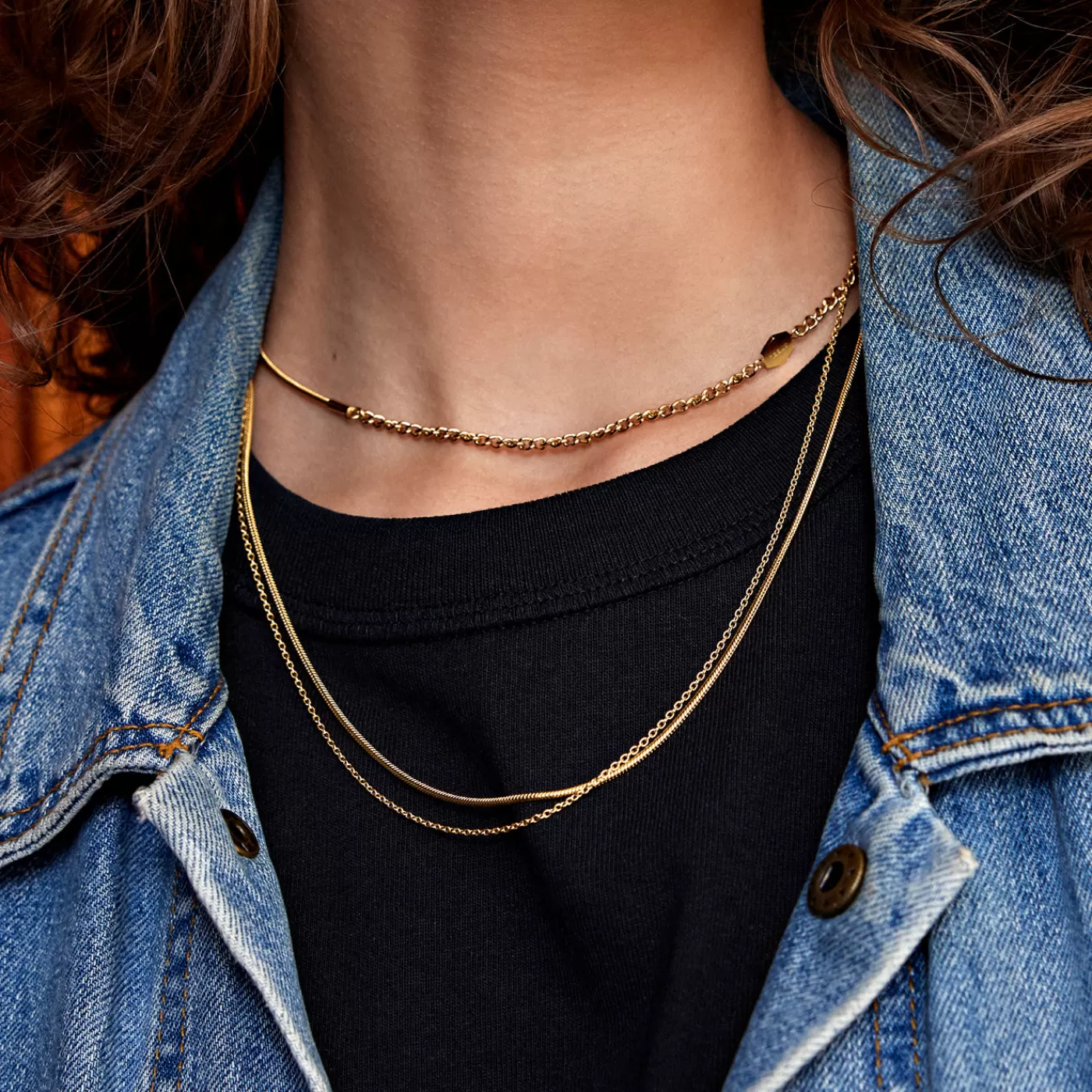 Essentielle Double Chain Necklace, Gold Colour>CLUSE Store