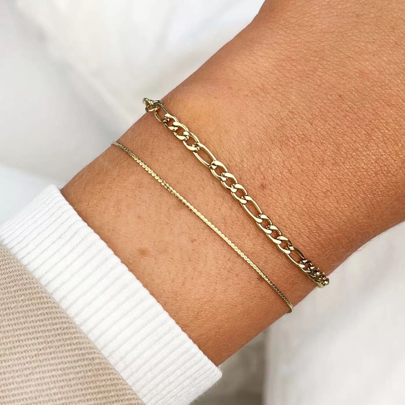 Essentielle Figaro Chain Bracelet Set, Gold Colour>CLUSE Online