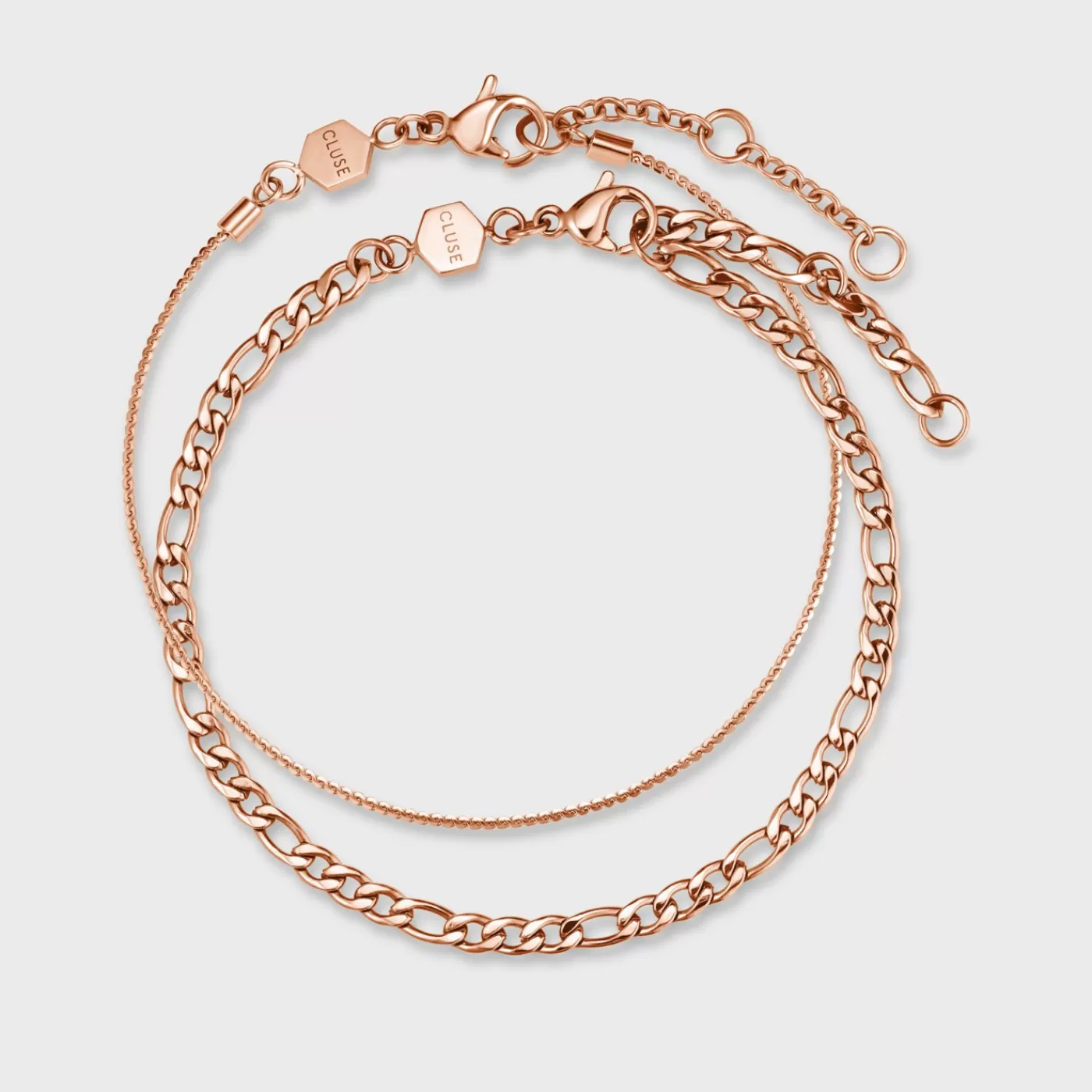 Essentielle Figaro Chain Bracelet Set, Rose Gold Colour>CLUSE Discount