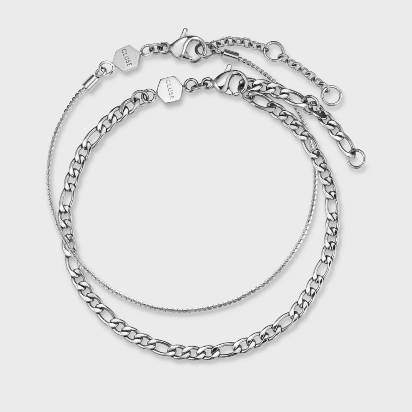 Essentielle Figaro Chain Bracelet Set, Silver Colour>CLUSE Shop