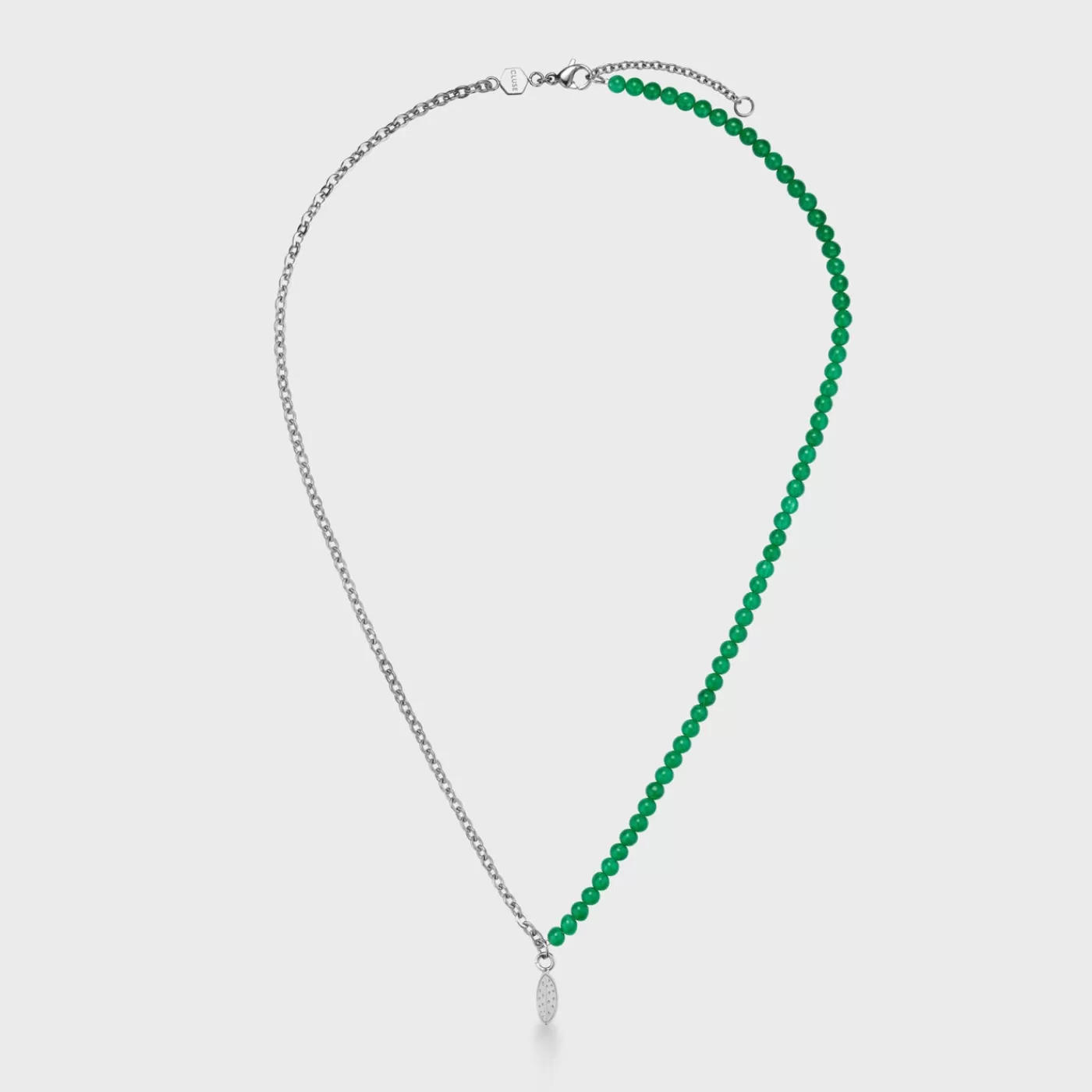 Essentielle Green Beads Watermelon Charm Necklace, Silver Colour>CLUSE Clearance