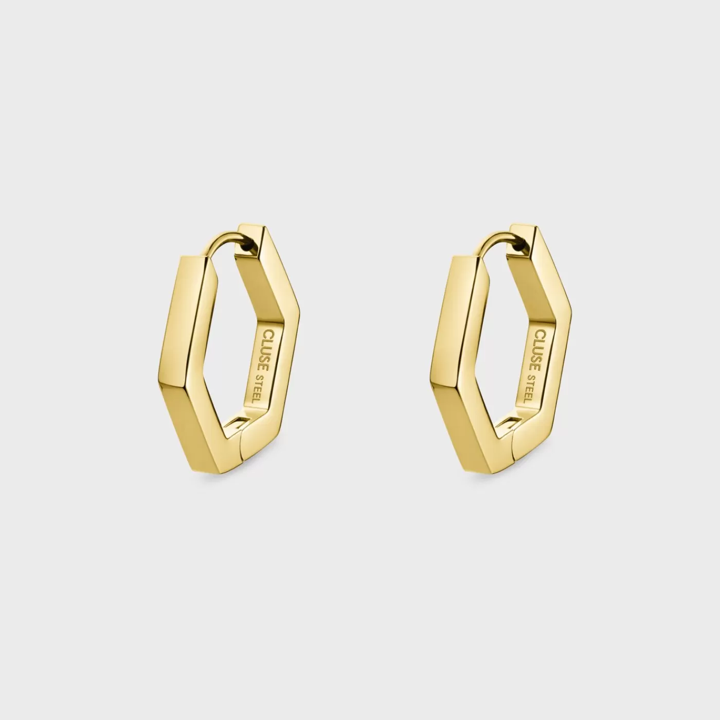 Essentielle Hexagon Medium Hoop Earrings, Gold Colour>CLUSE Online