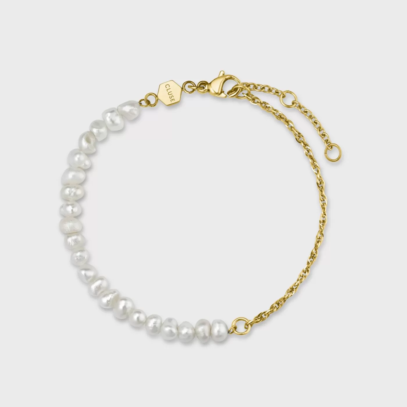 Essentielle Mixed Chain Pearl Bracelet, Gold Colour>CLUSE Best Sale