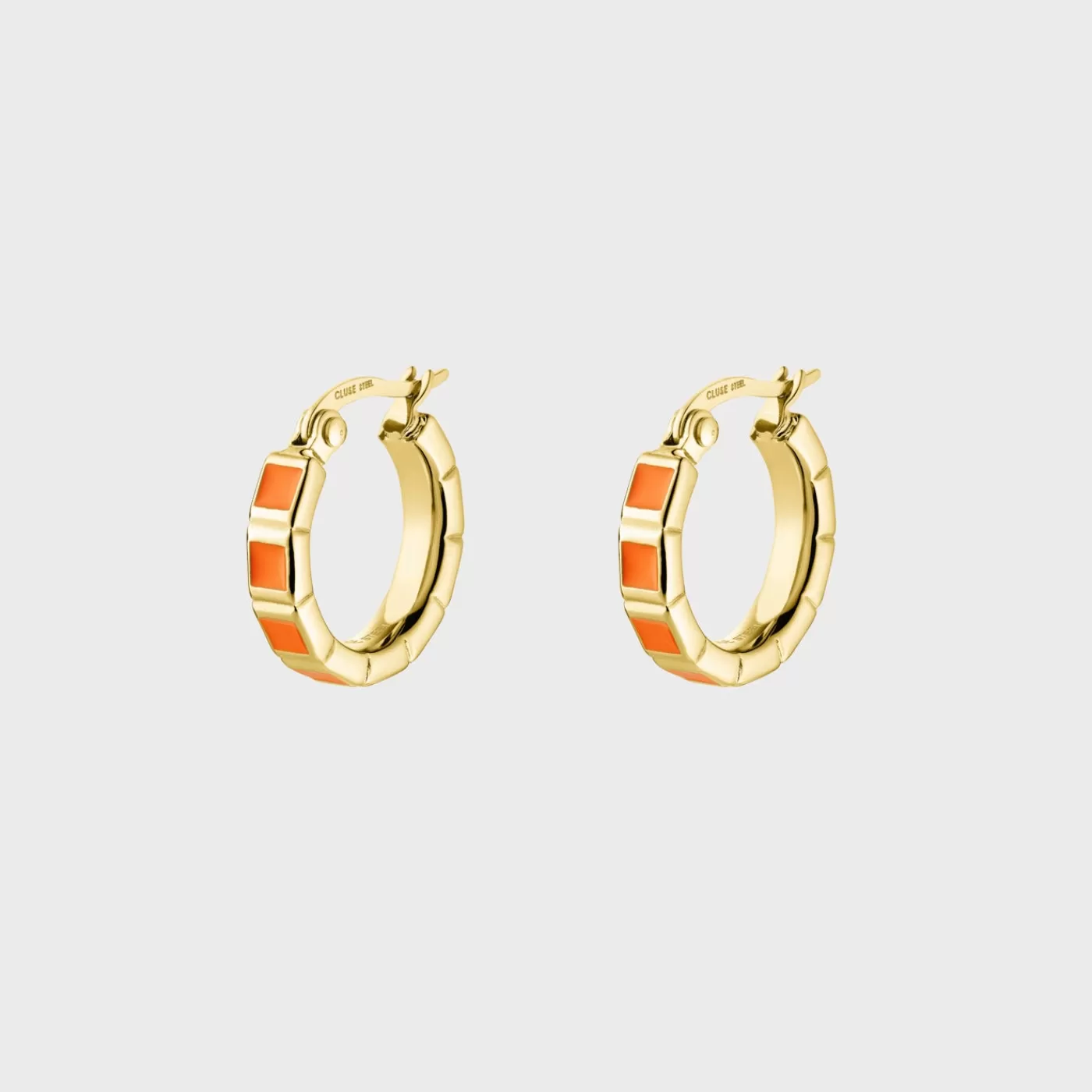 Essentielle Orange Block Hoop Earrings, Gold Colour>CLUSE Sale