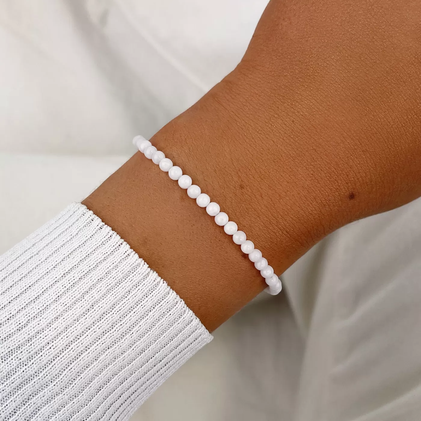 Essentielle White Beads Bracelet, Rose Gold Colour>CLUSE Clearance