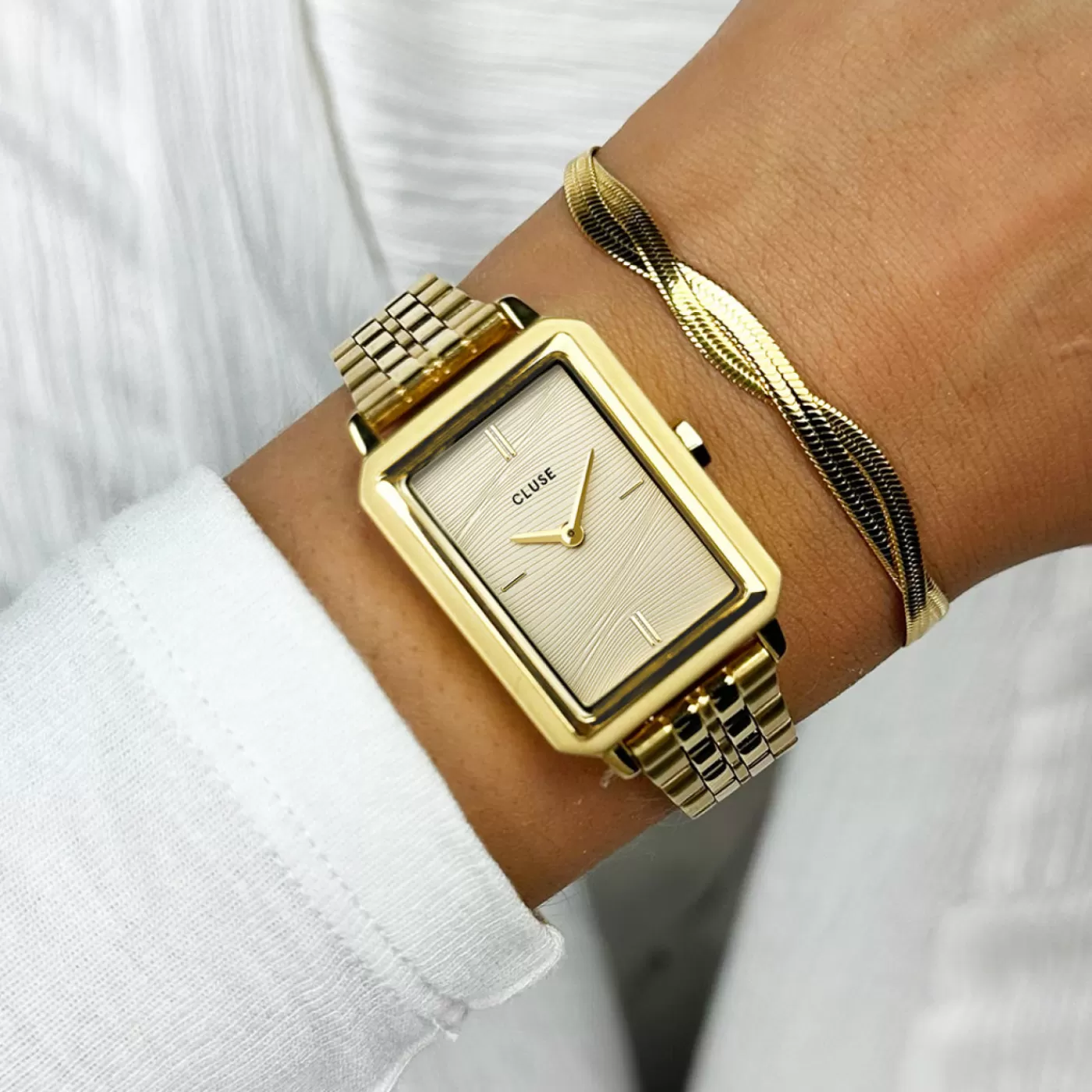 Fluette Watch Steel, Sand Texture Gold, Gold Colour>CLUSE Cheap