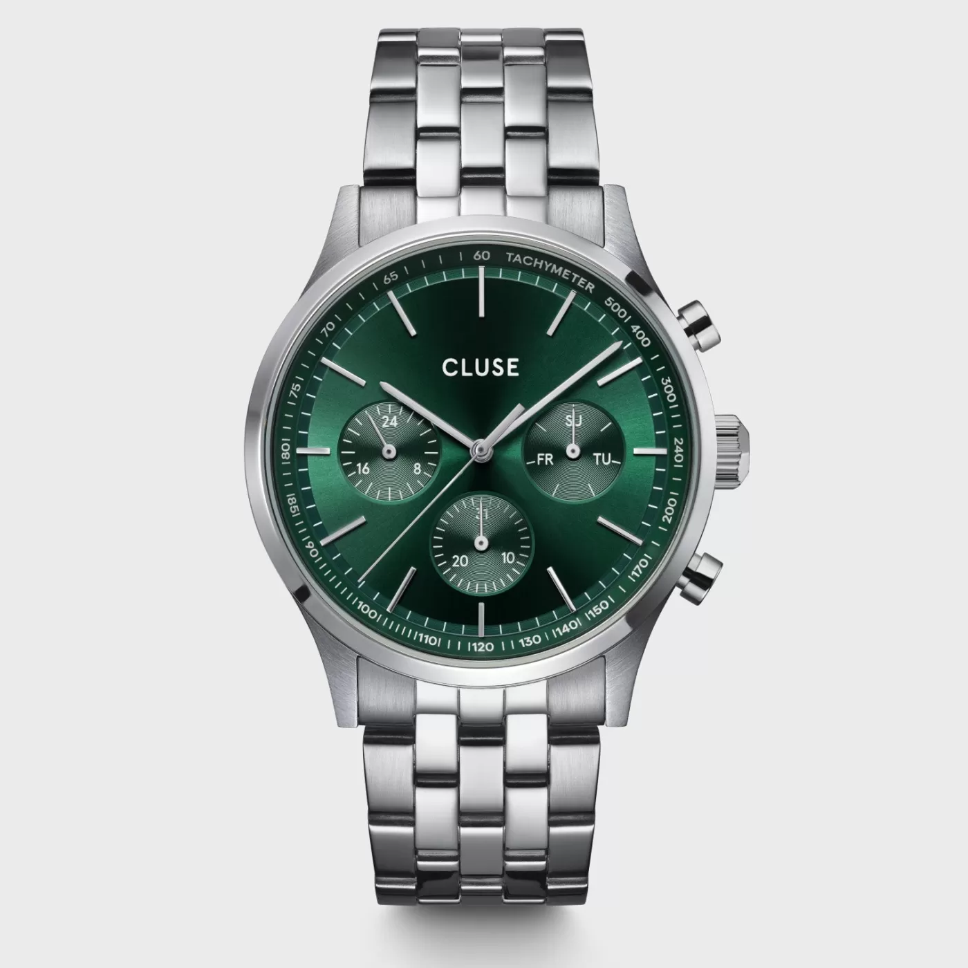 Gift Box Anthéor Multifunction Steel Watch Green & Cuban Chain Bracelet>CLUSE Store