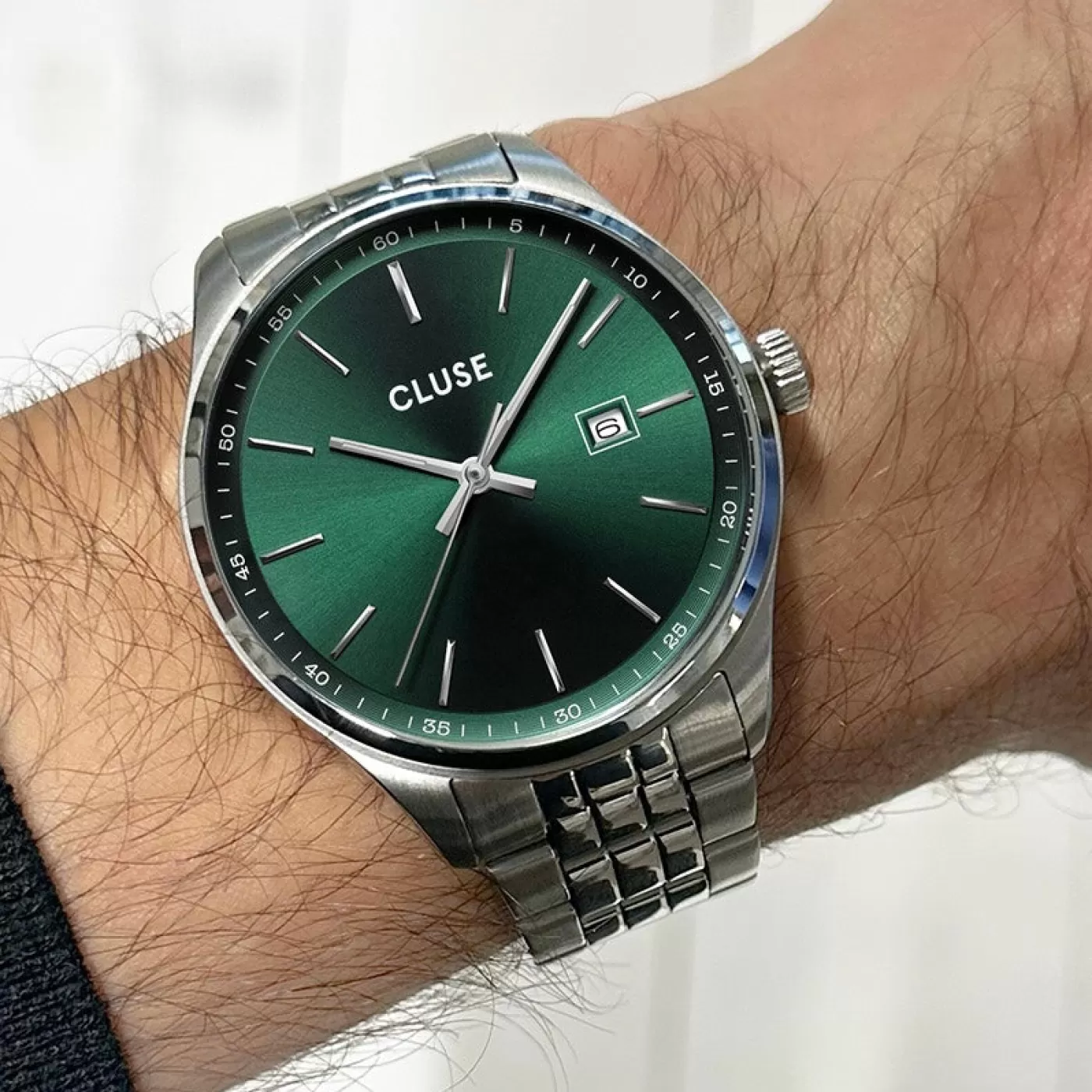 Gift Box Anthéor Steel Watch Green and Silver Chain Bracelet>CLUSE Fashion