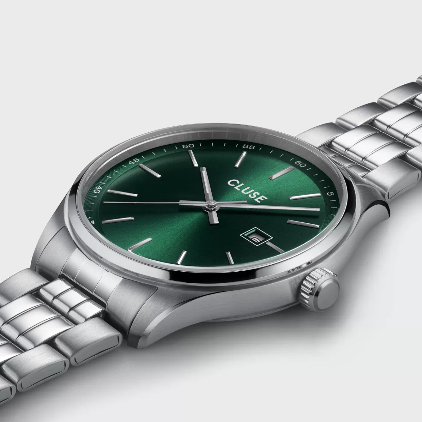 Gift Box Anthéor Steel Watch Green and Silver Chain Bracelet>CLUSE Fashion