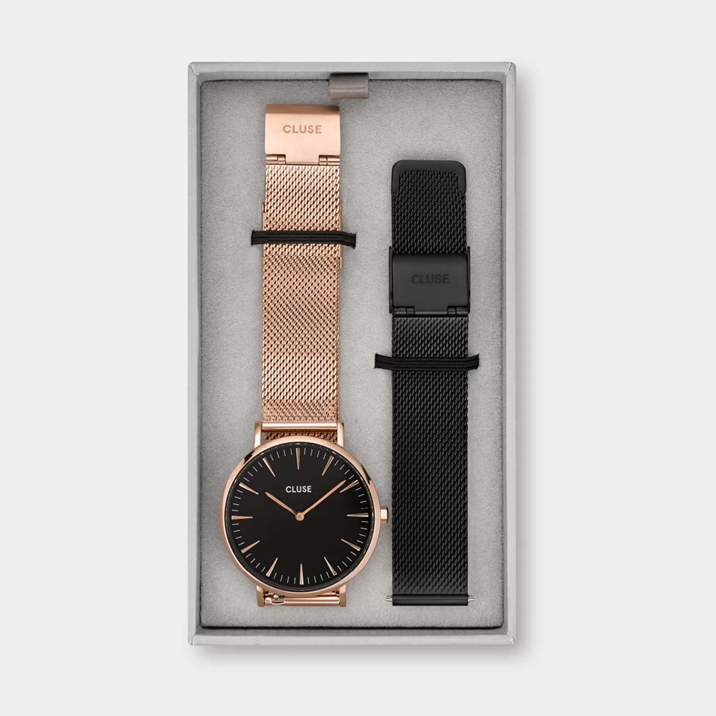 Gift Box Boho Chic Mesh Watch and Strap Rose Gold Colour>CLUSE Fashion