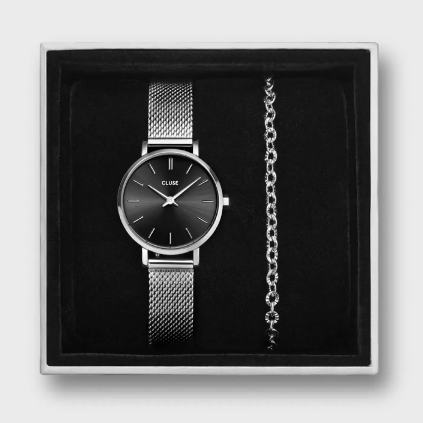 Gift Box Boho Chic Petite Mesh and Bracelet Silver Colour>CLUSE Outlet