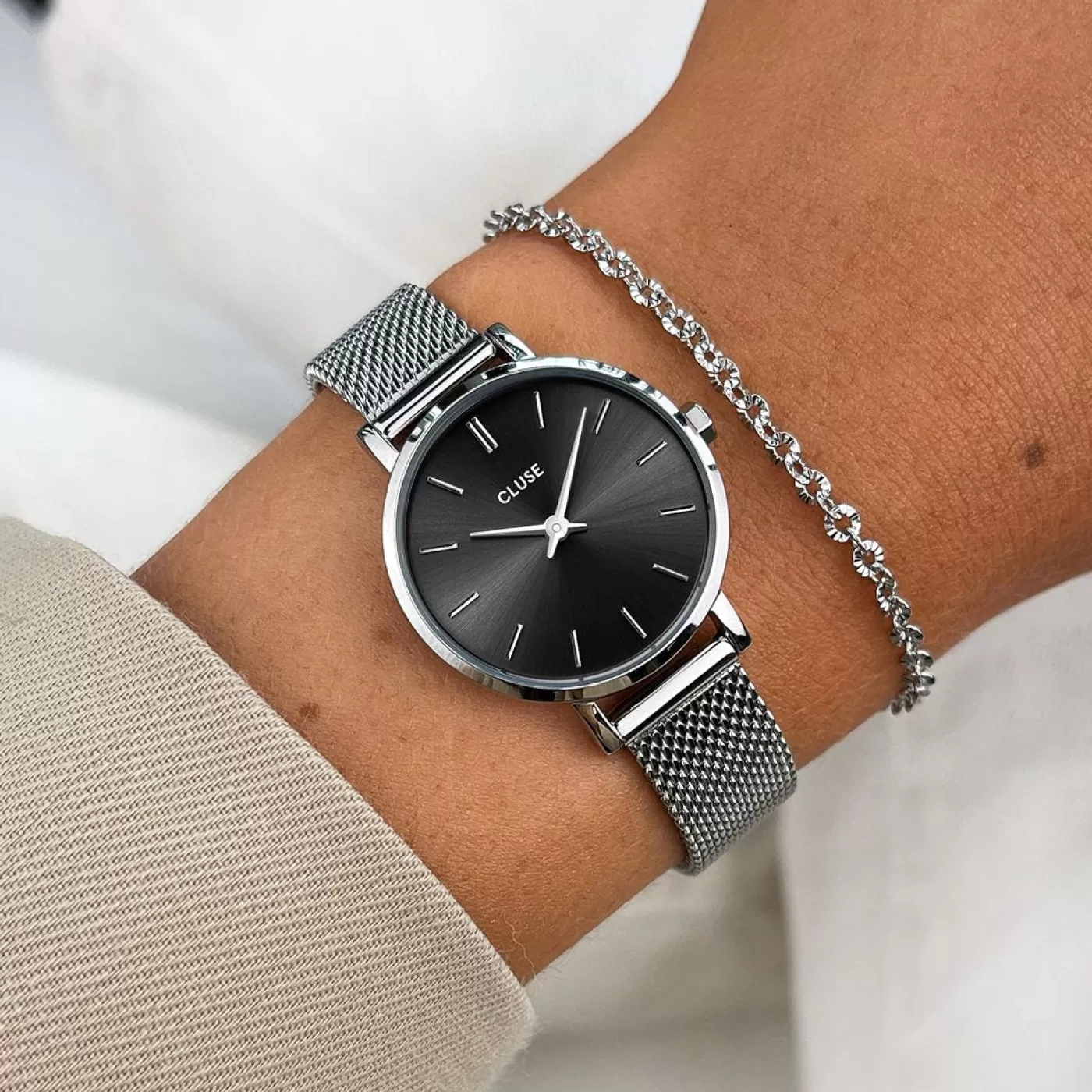 Gift Box Boho Chic Petite Mesh and Bracelet Silver Colour>CLUSE Outlet