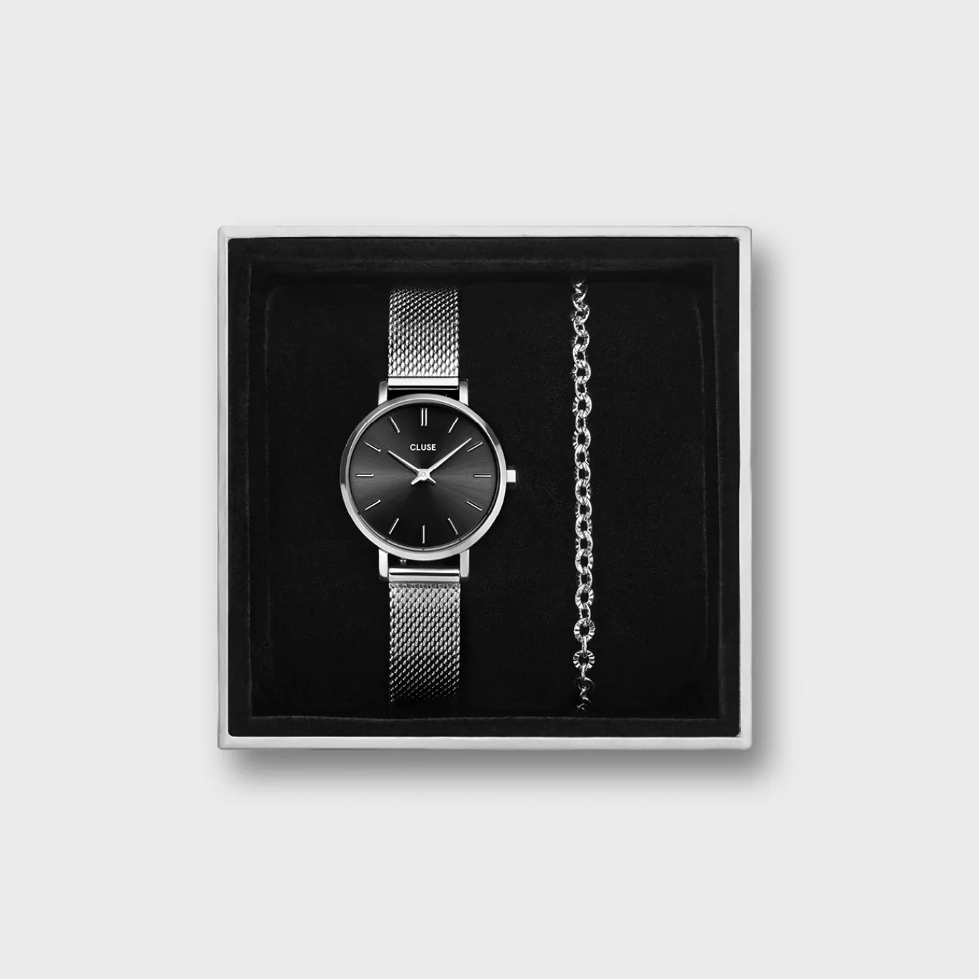 Gift Box Boho Chic Petite Mesh and Bracelet Silver Colour>CLUSE Outlet