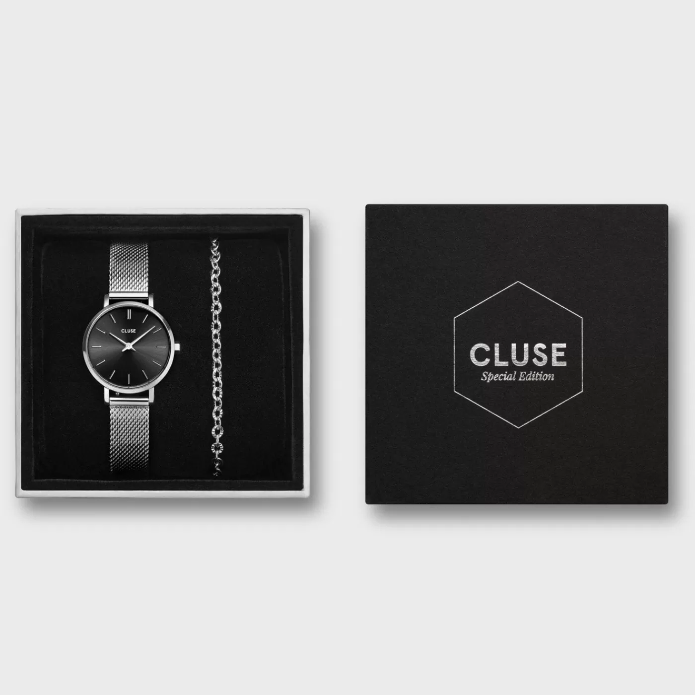 Gift Box Boho Chic Petite Mesh and Bracelet Silver Colour>CLUSE Outlet