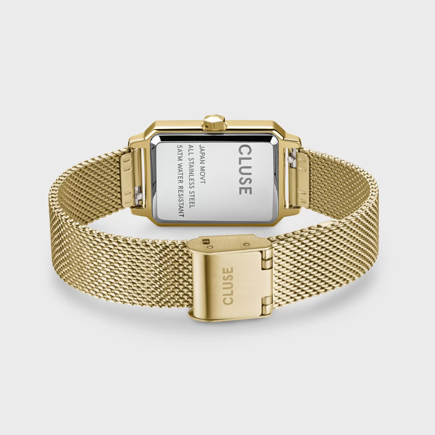 Gift Box Fluette Mesh White Watch and Double Chain Bracelet, Gold Colour>CLUSE Discount