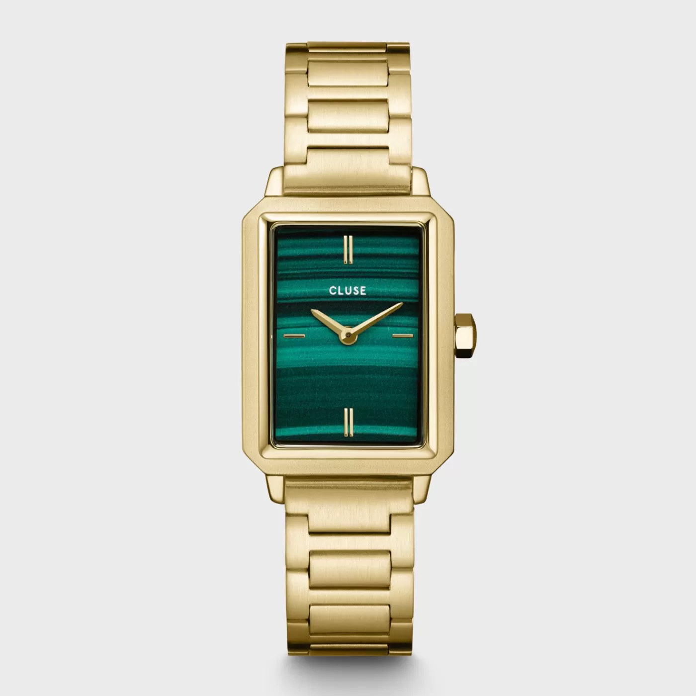 Gift Box Fluette Steel Green Watch and Round Chain Bracelet, Gold Colour>CLUSE Fashion