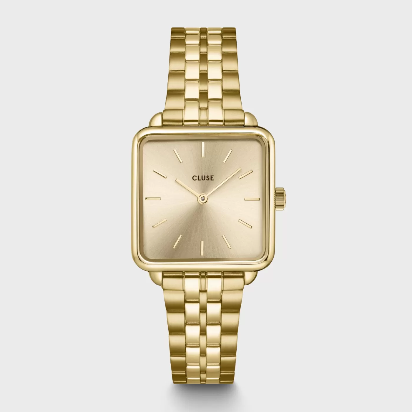Gift Box La Tétragone Full Gold Steel Watch & Curb Chain Bracelet, Gold Colour>CLUSE Store