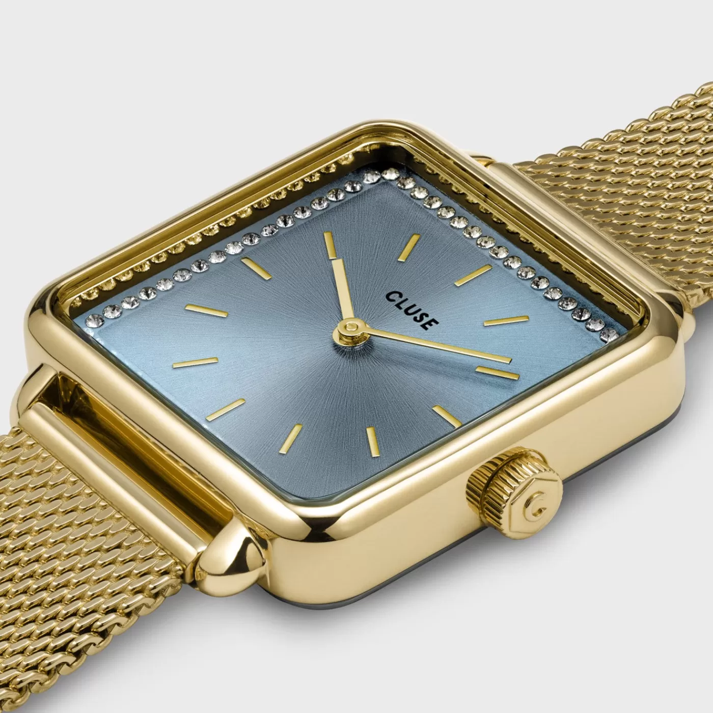 Gift Box La Tétragone Mesh Watch & Chain Bracelet, Gold Colour>CLUSE Clearance