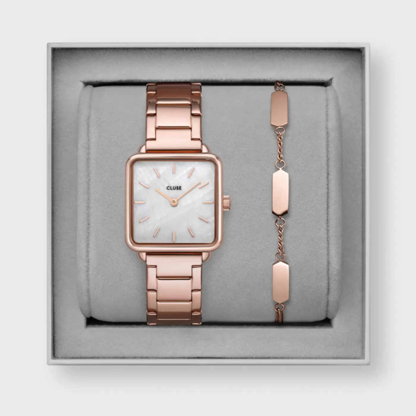 Gift Box La Tétragone Watch and Bracelet Rose Gold Colour>CLUSE Clearance