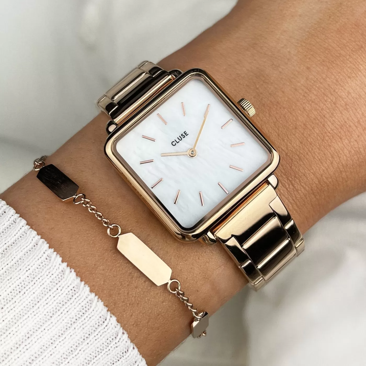Gift Box La Tétragone Watch and Bracelet Rose Gold Colour>CLUSE Clearance