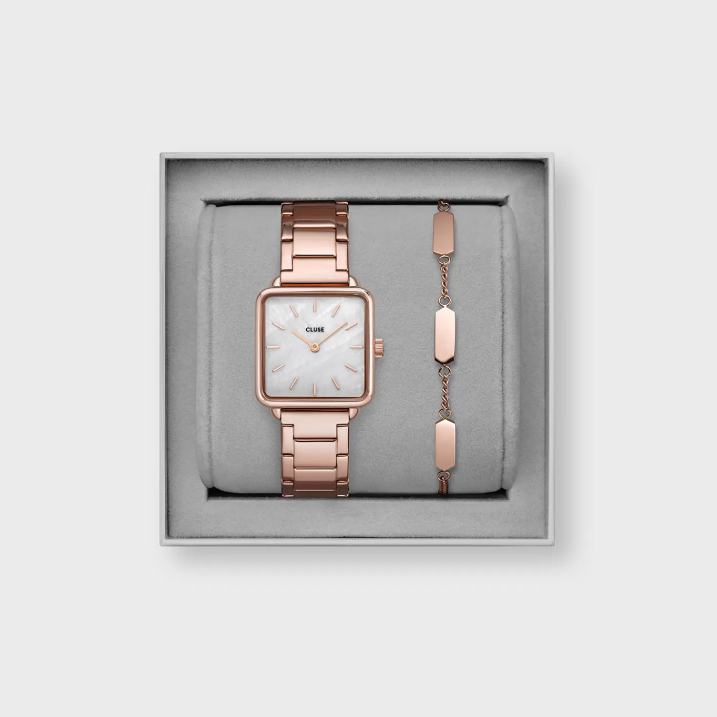 Gift Box La Tétragone Watch and Bracelet Rose Gold Colour>CLUSE Clearance