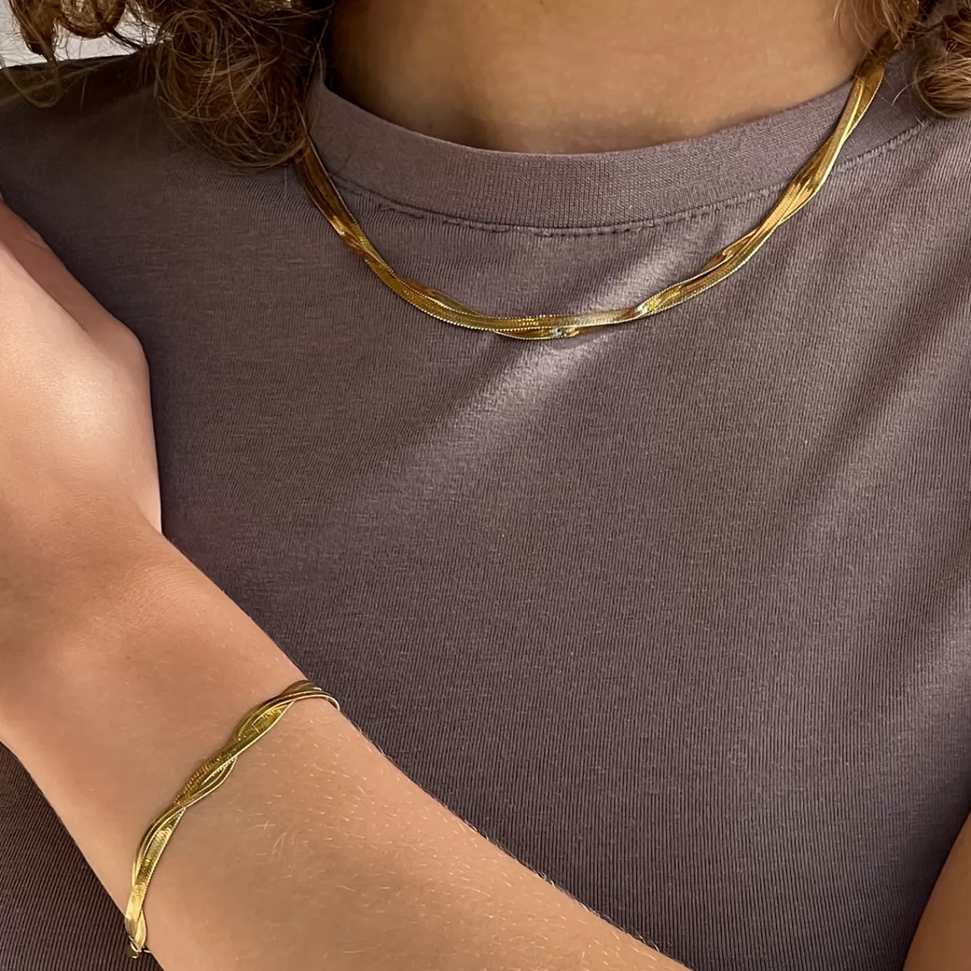 Gift Box Élevé Twisted Snake Bracelet & Necklace, Gold Colour>CLUSE Hot