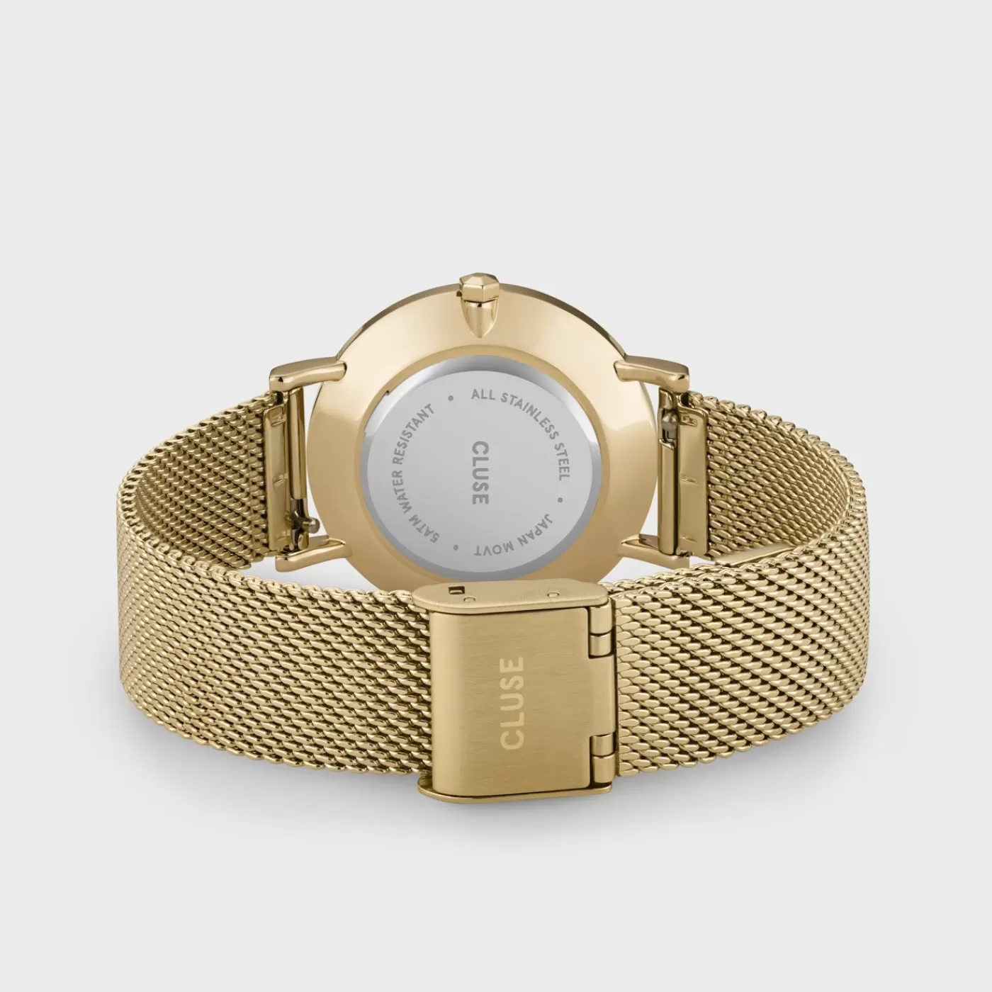 Gift Box Minuit Watch Mesh & Grey Leather Strap, Gold Colour>CLUSE Best