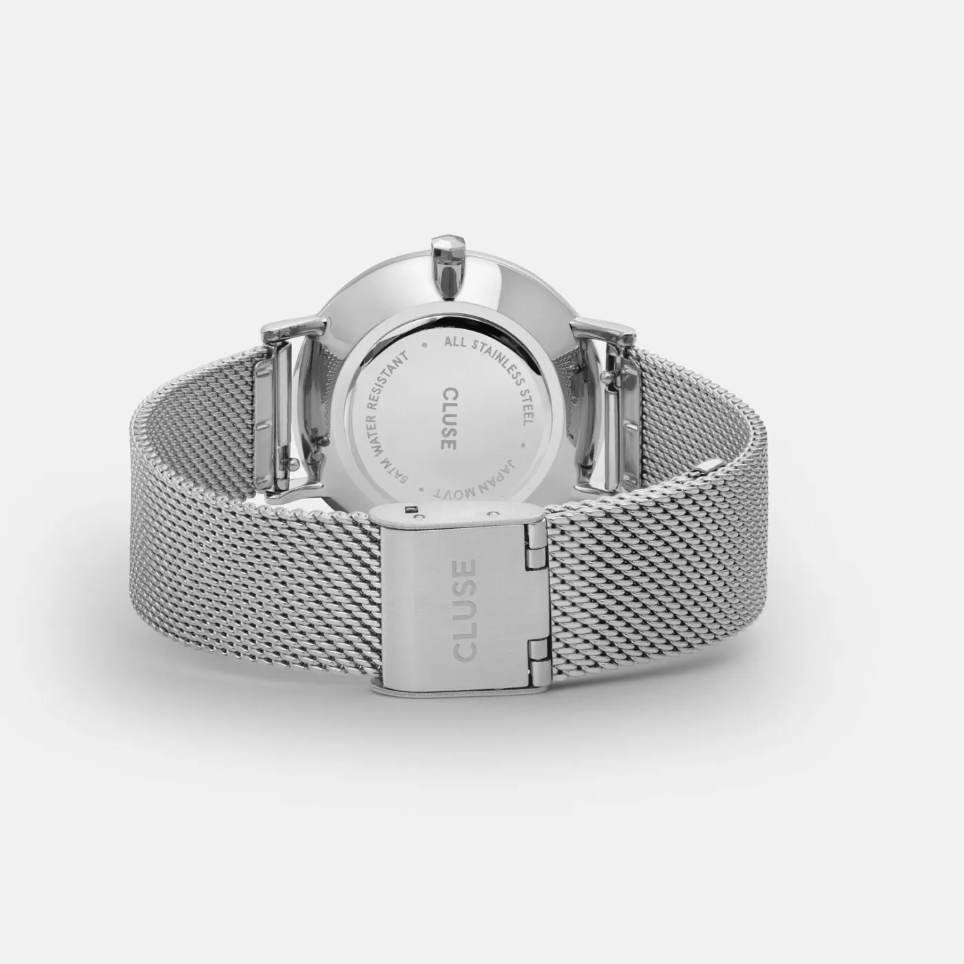 Gift Box Minuit Watch Mesh & Grey Leather Strap, Silver Colour>CLUSE Sale