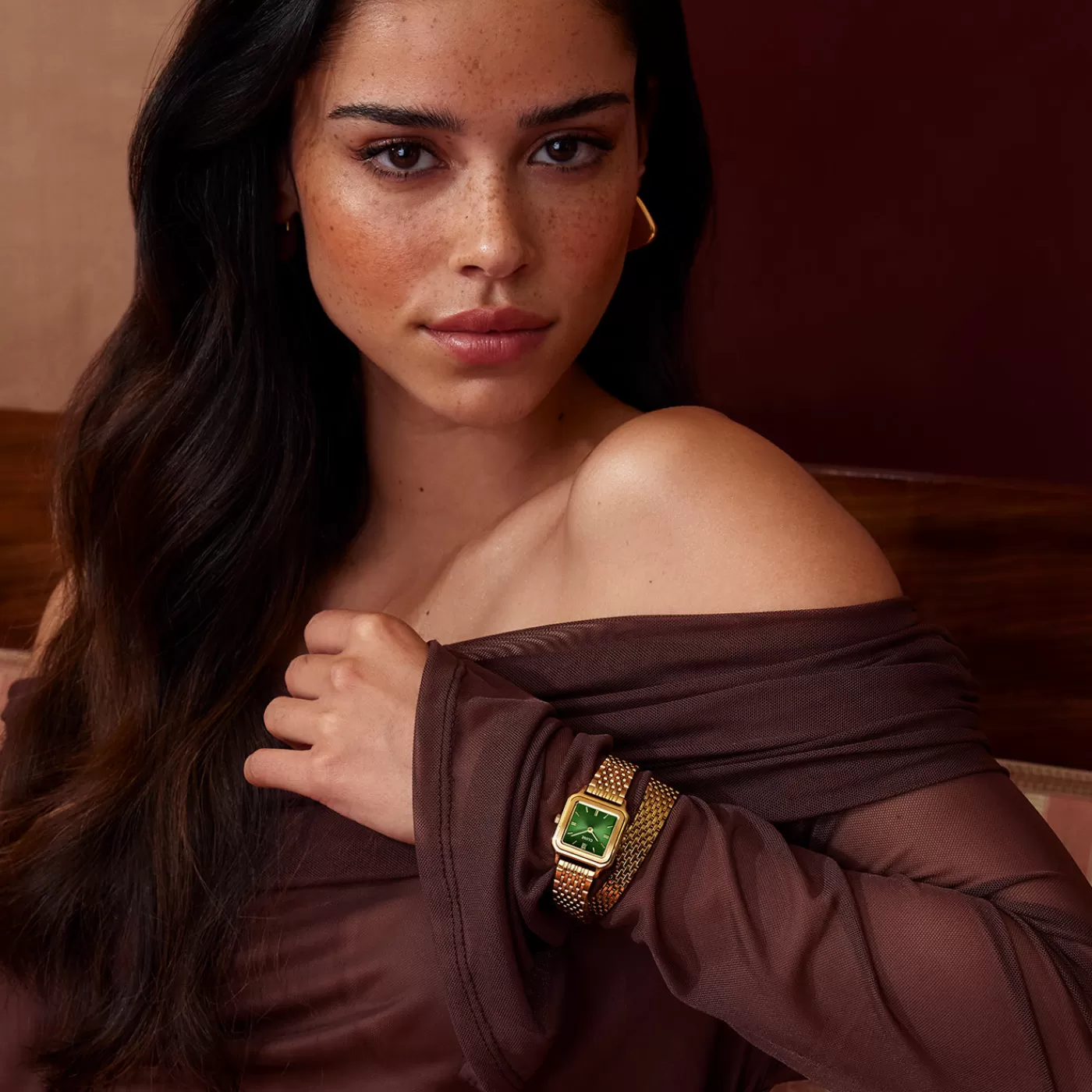 Gracieuse Petite Watch Double Steel, Forest Green, Gold Colour>CLUSE Hot