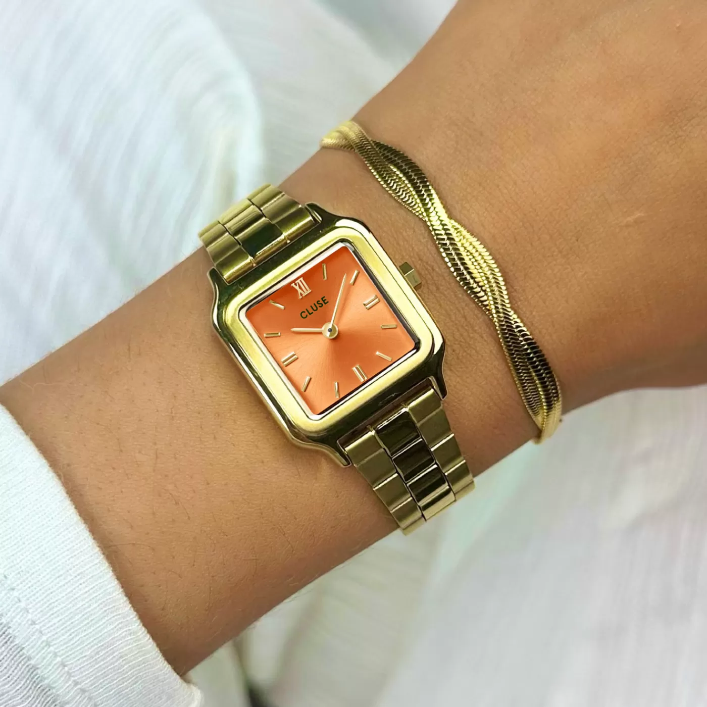 Gracieuse Petite Watch Steel, Apricot, Gold Colour>CLUSE Best