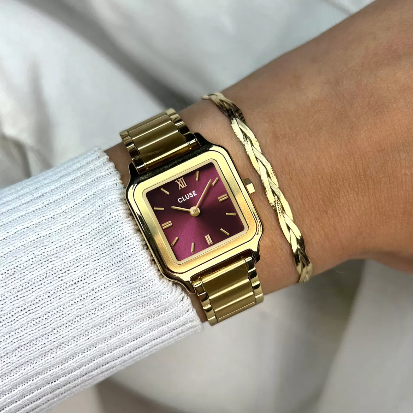 Gracieuse Petite Watch Steel, Dark Cherry, Gold Colour>CLUSE Clearance