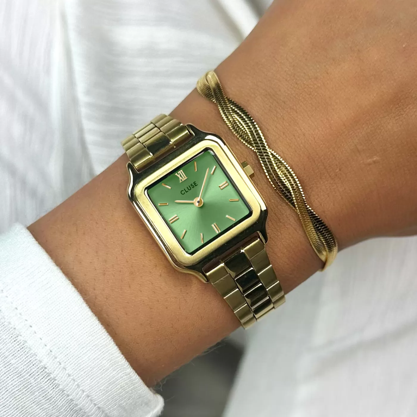 Gracieuse Petite Watch Steel, Light Green, Gold Colour>CLUSE Cheap