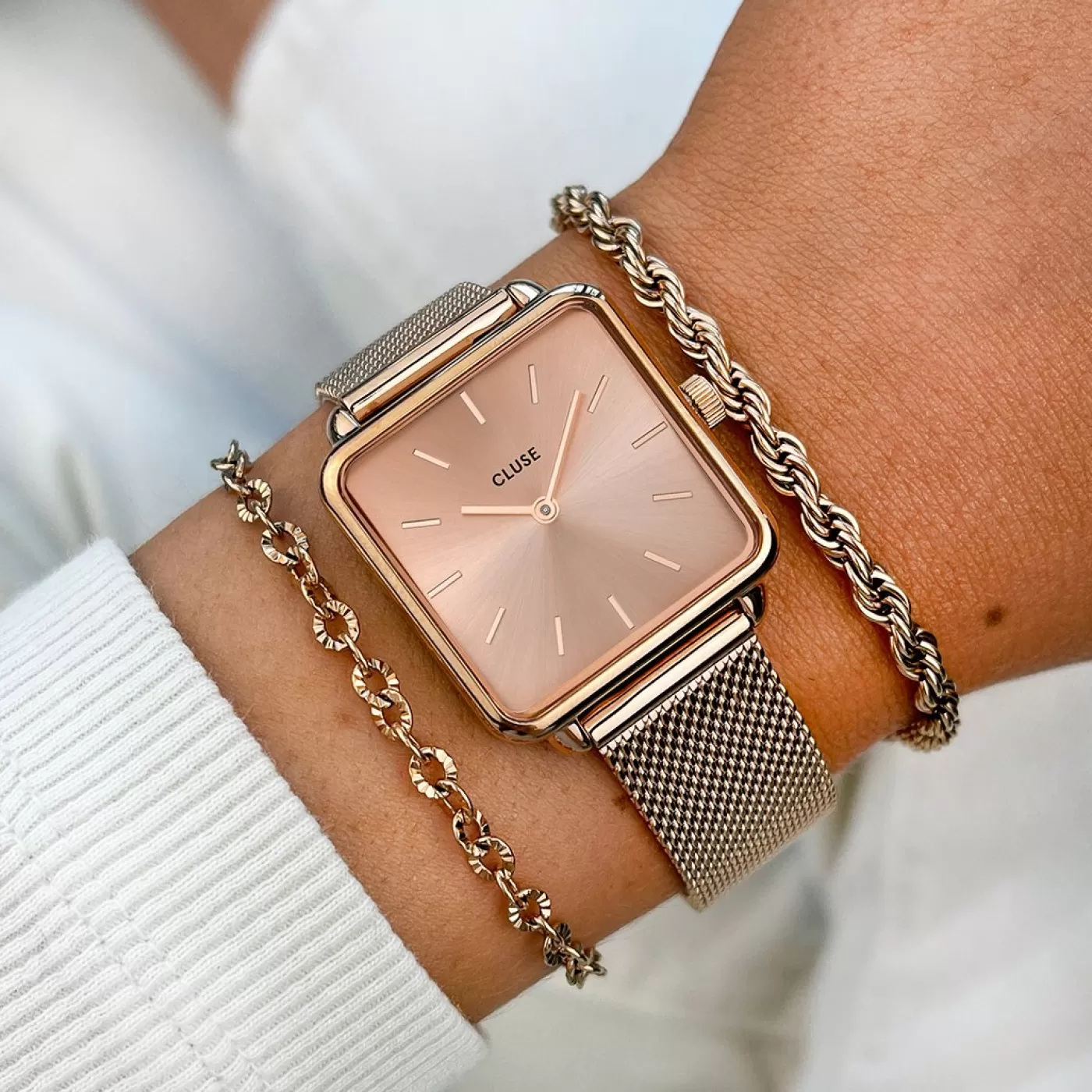 La Tétragone Mesh Full Rose Gold>CLUSE Sale