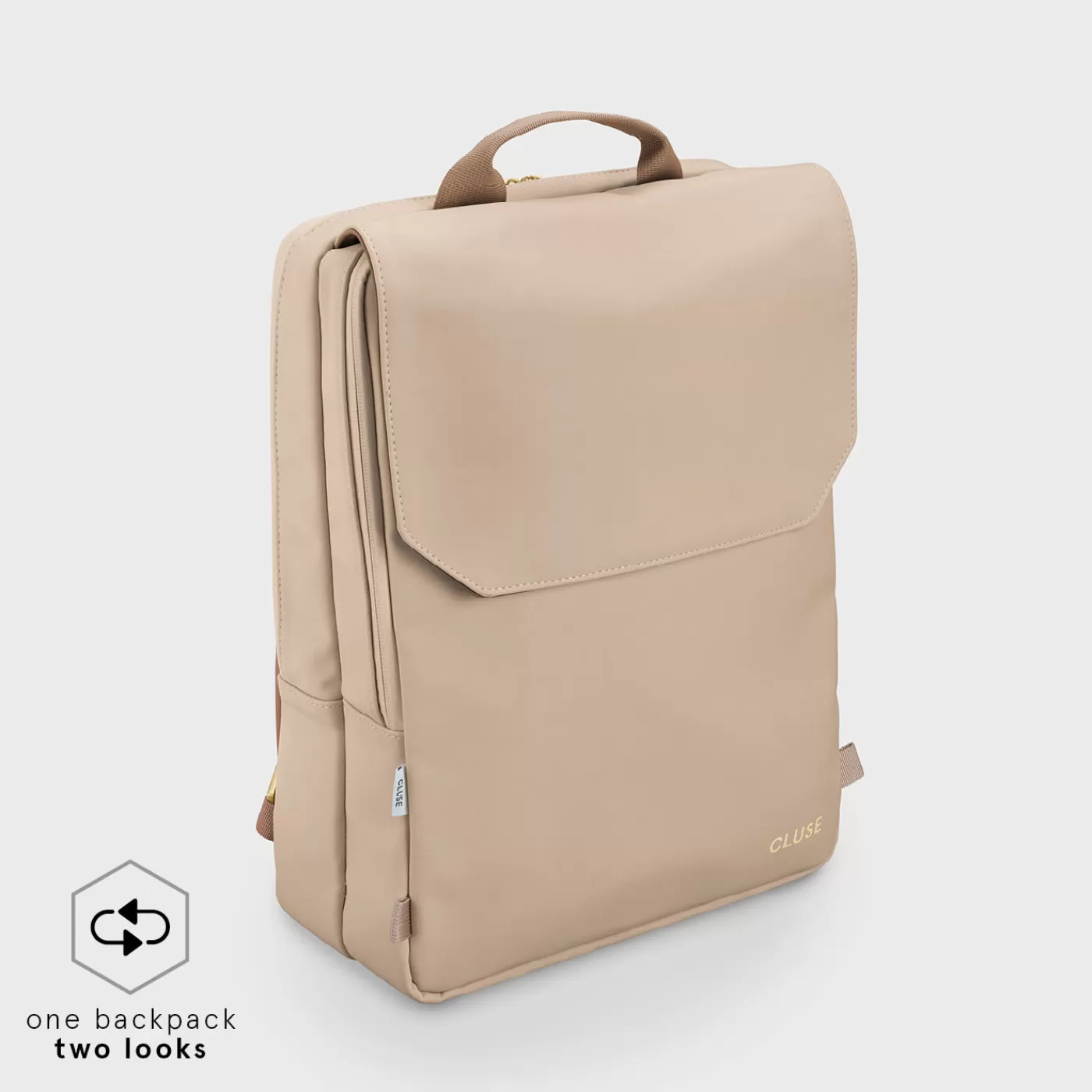 Le Réversible Backpack, Beige Dark Brown, Gold Colour>CLUSE Best Sale