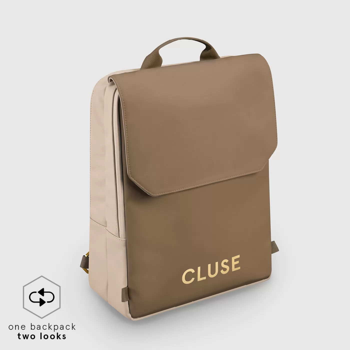 Le Réversible Backpack, Beige Dark Brown, Gold Colour>CLUSE Best Sale