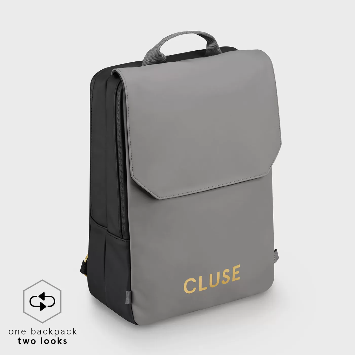 Le Réversible Backpack, Black Grey, Gold Colour>CLUSE Hot