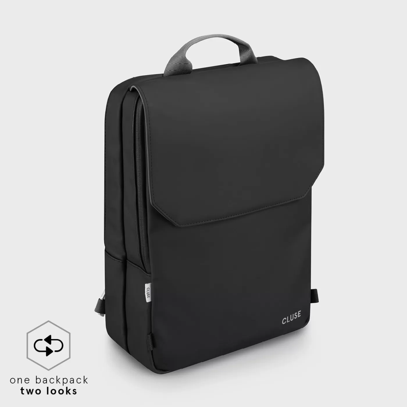 Le Réversible Backpack, Black Grey, Silver Colour>CLUSE New