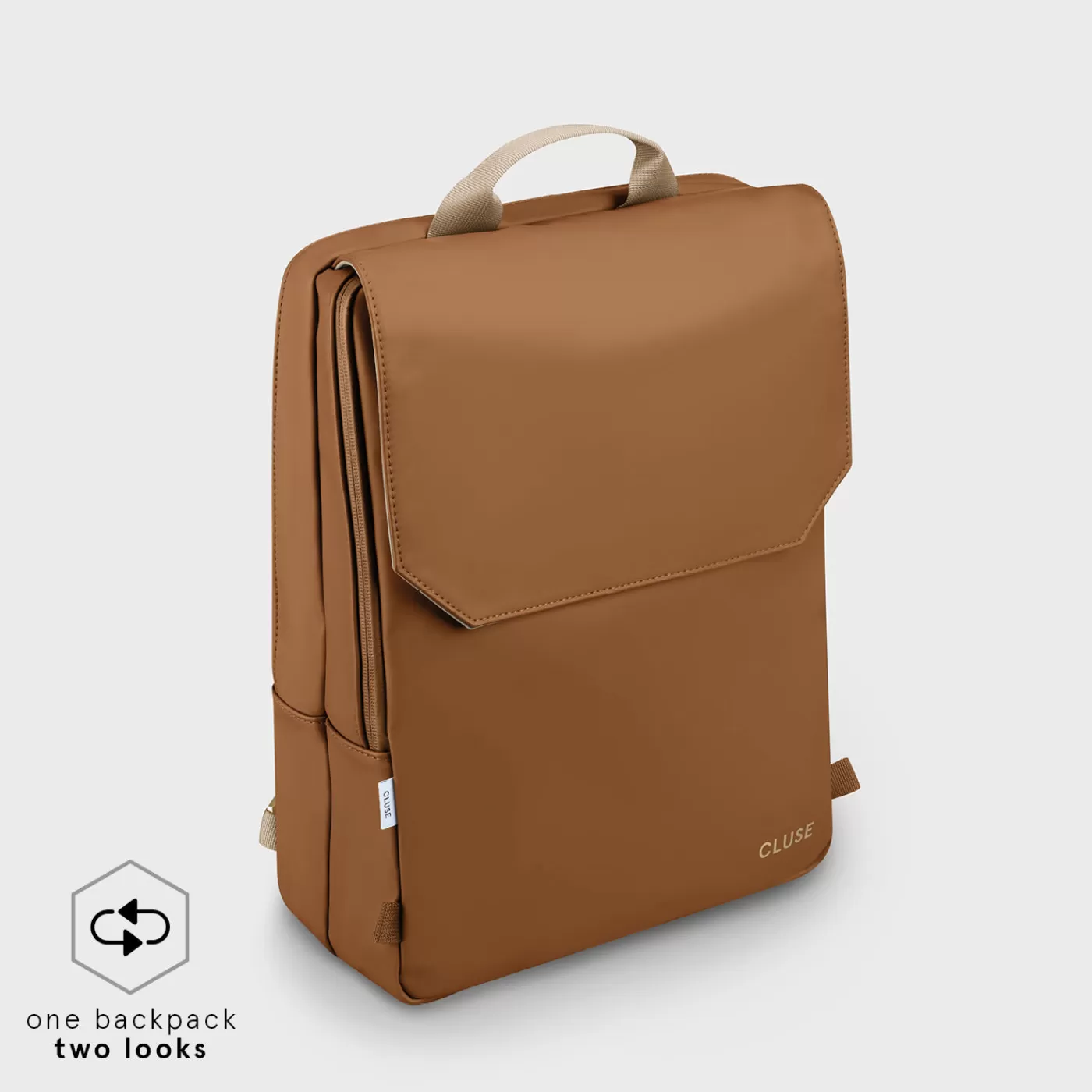 Le Réversible Backpack, Camel Beige, Gold Colour>CLUSE Best