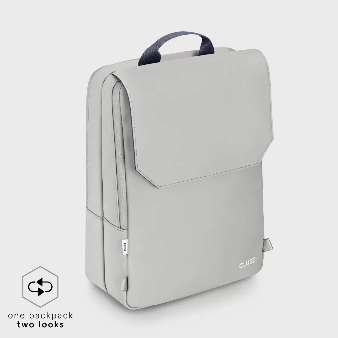 Le Réversible Backpack, Light Grey Navy, Silver Colour>CLUSE Hot