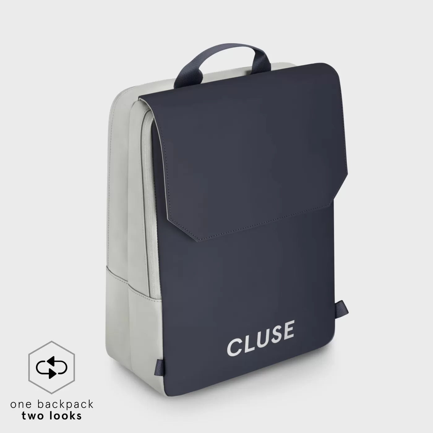 Le Réversible Backpack, Light Grey Navy, Silver Colour>CLUSE Hot