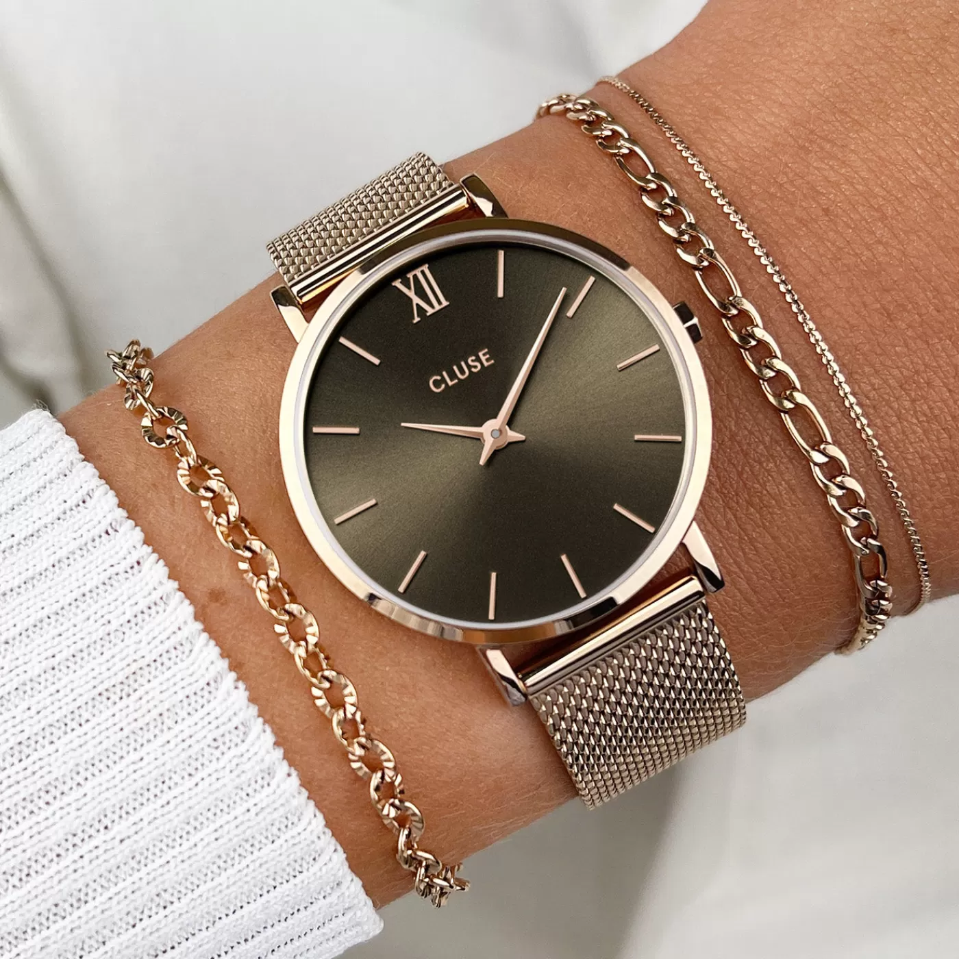 Minuit Mesh, Grey, Rose Gold Colour>CLUSE Store