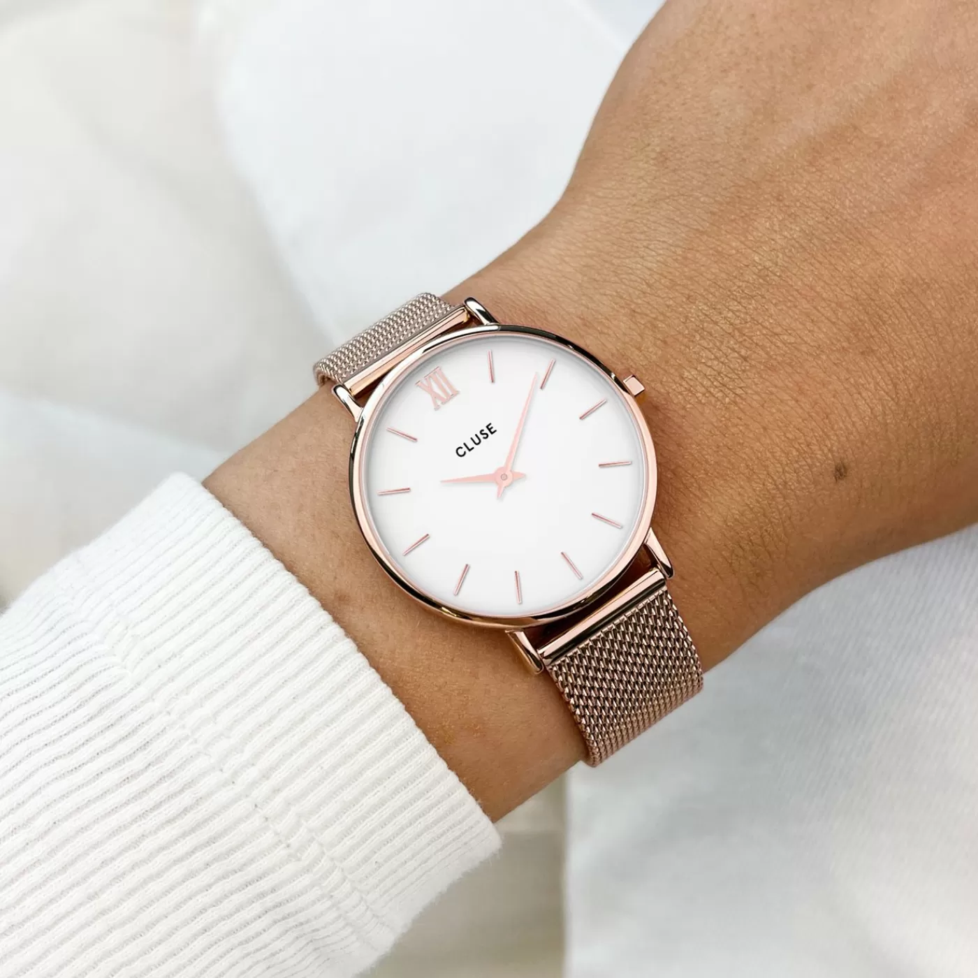 Minuit Mesh Rose Gold/White>CLUSE Flash Sale