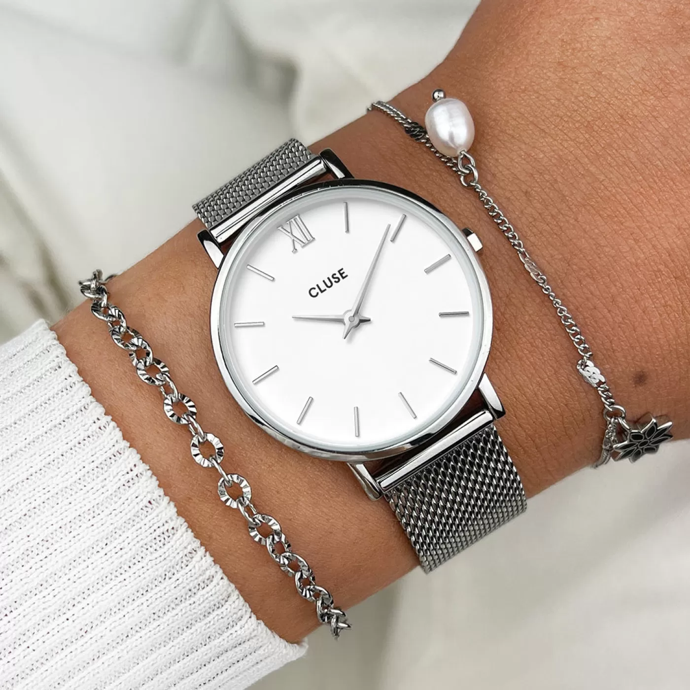 Minuit Mesh Silver/White>CLUSE Online