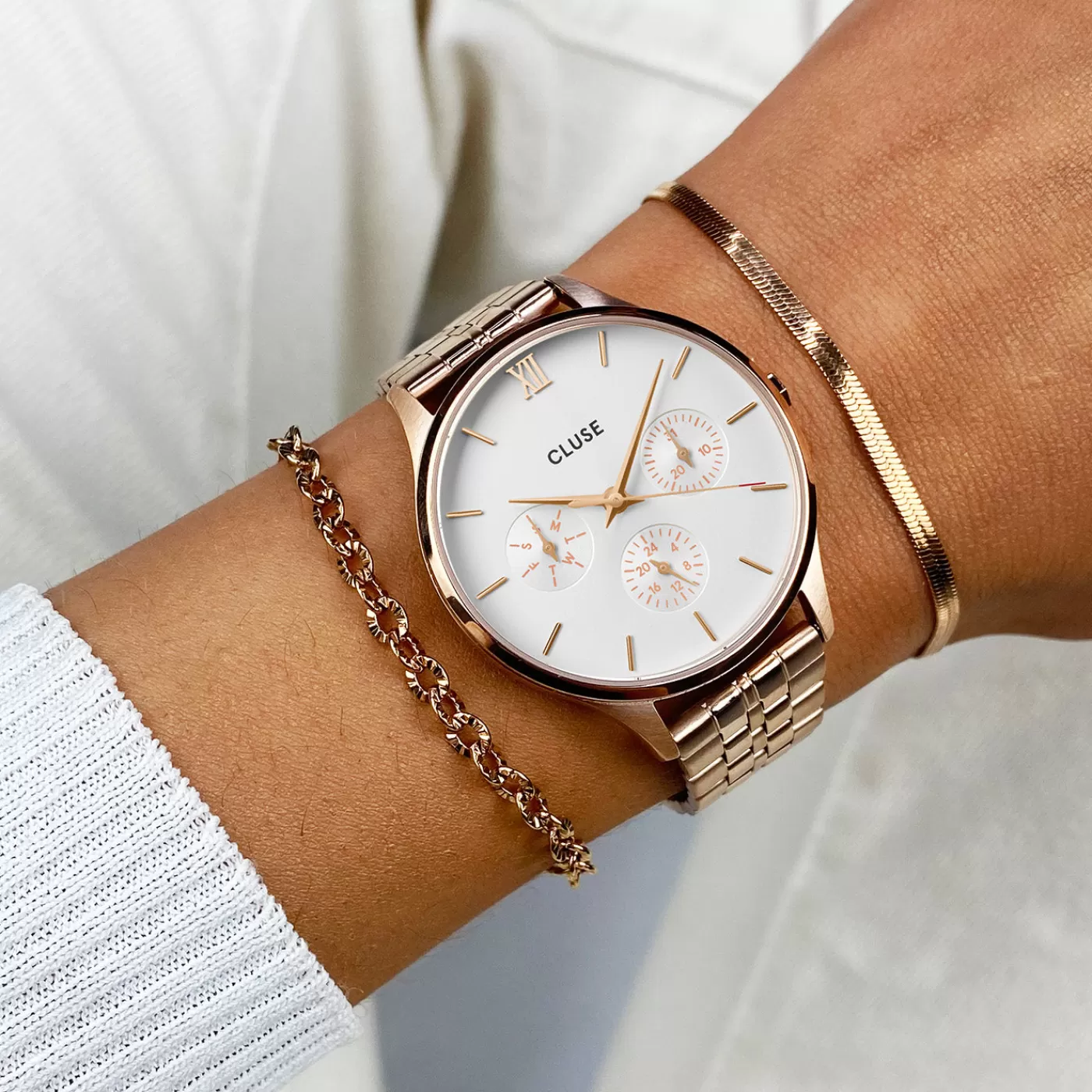 Minuit Multifunction Watch Steel, Rose Gold Colour>CLUSE Outlet