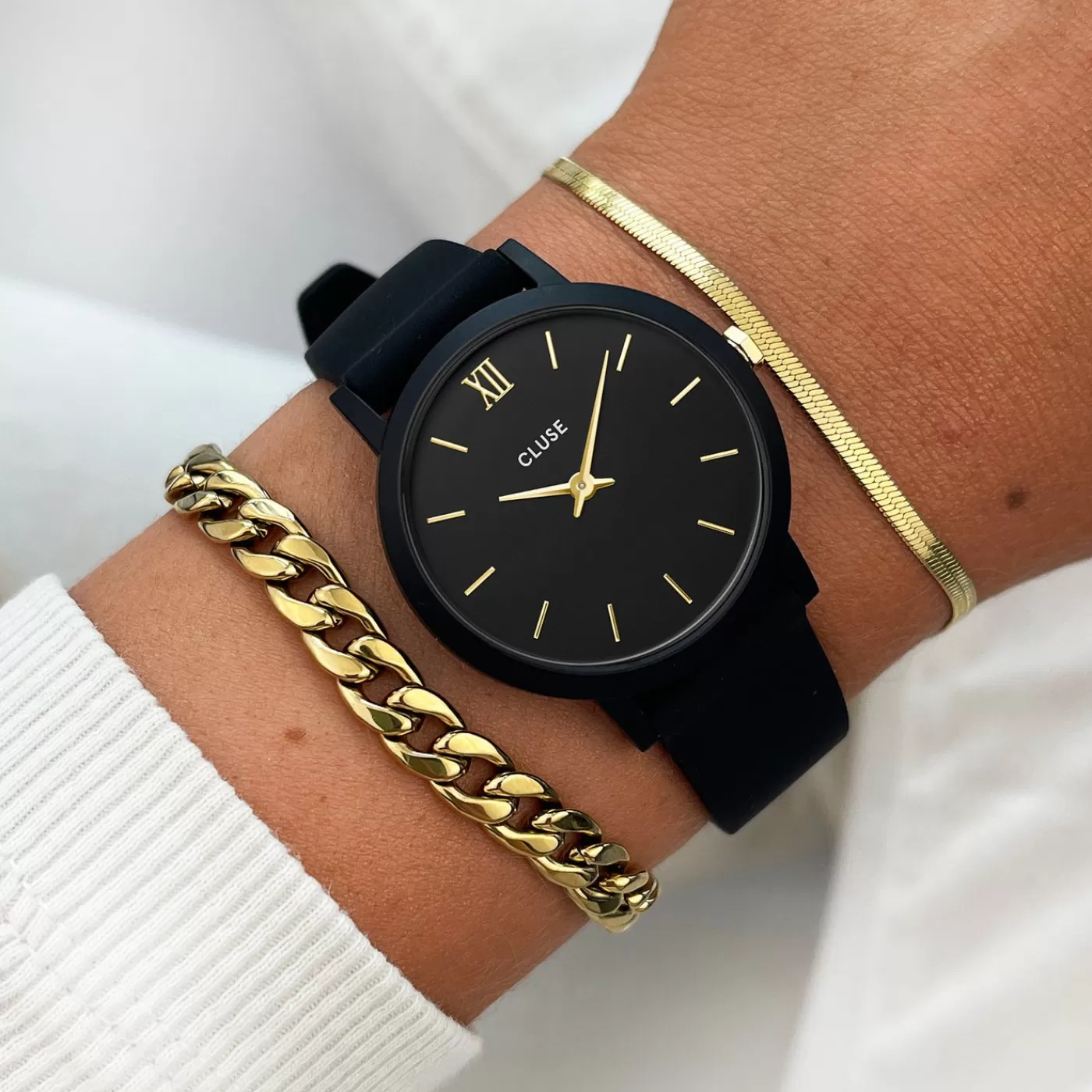 Minuit Nylon Black, Gold Colour>CLUSE Store